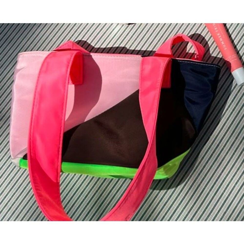 Cynthia Rowley Women's Mini Colorblock Nylon Tote Neon NWT 75 - Picture 2 of 3